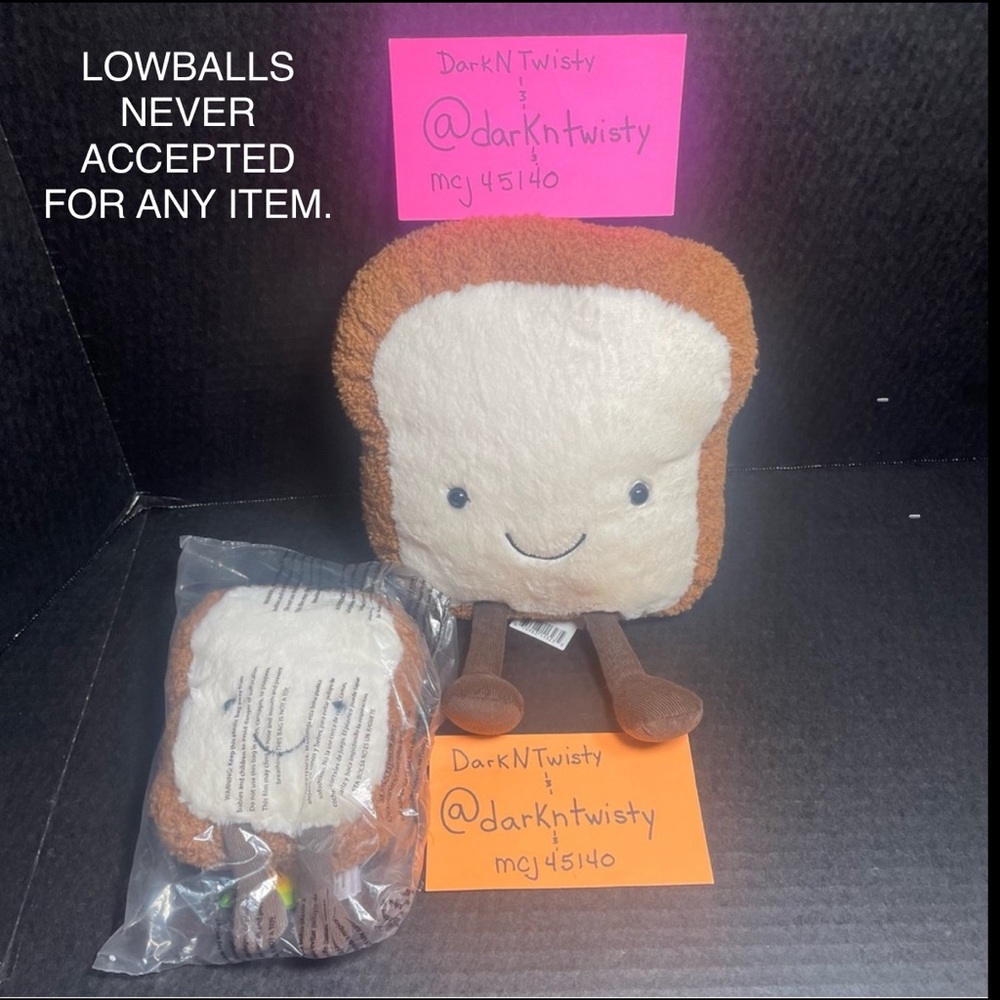 BNWT SET OF 2 JELLYCAT TOAST LARGE AND SMALL PLUSH